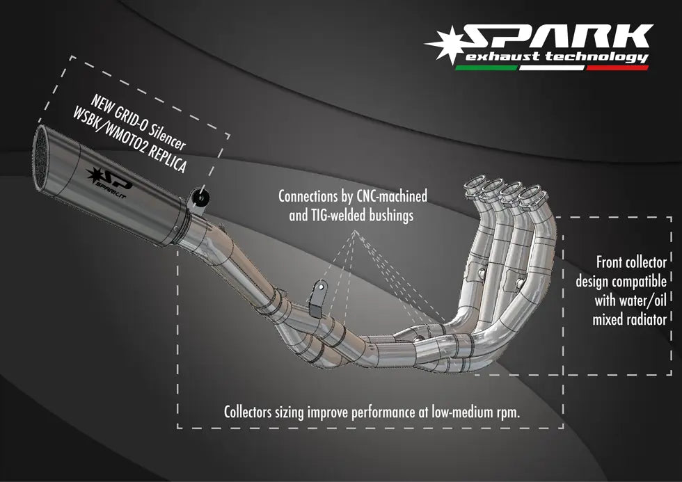 spark exhaust grid system for yamaha r6 in full titanium