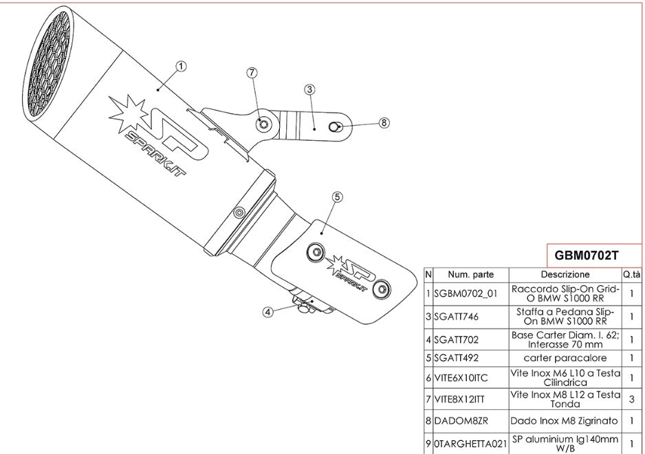 Spark "Grid-O" Slip-On Exhaust for BMW S1000RR (2020+)