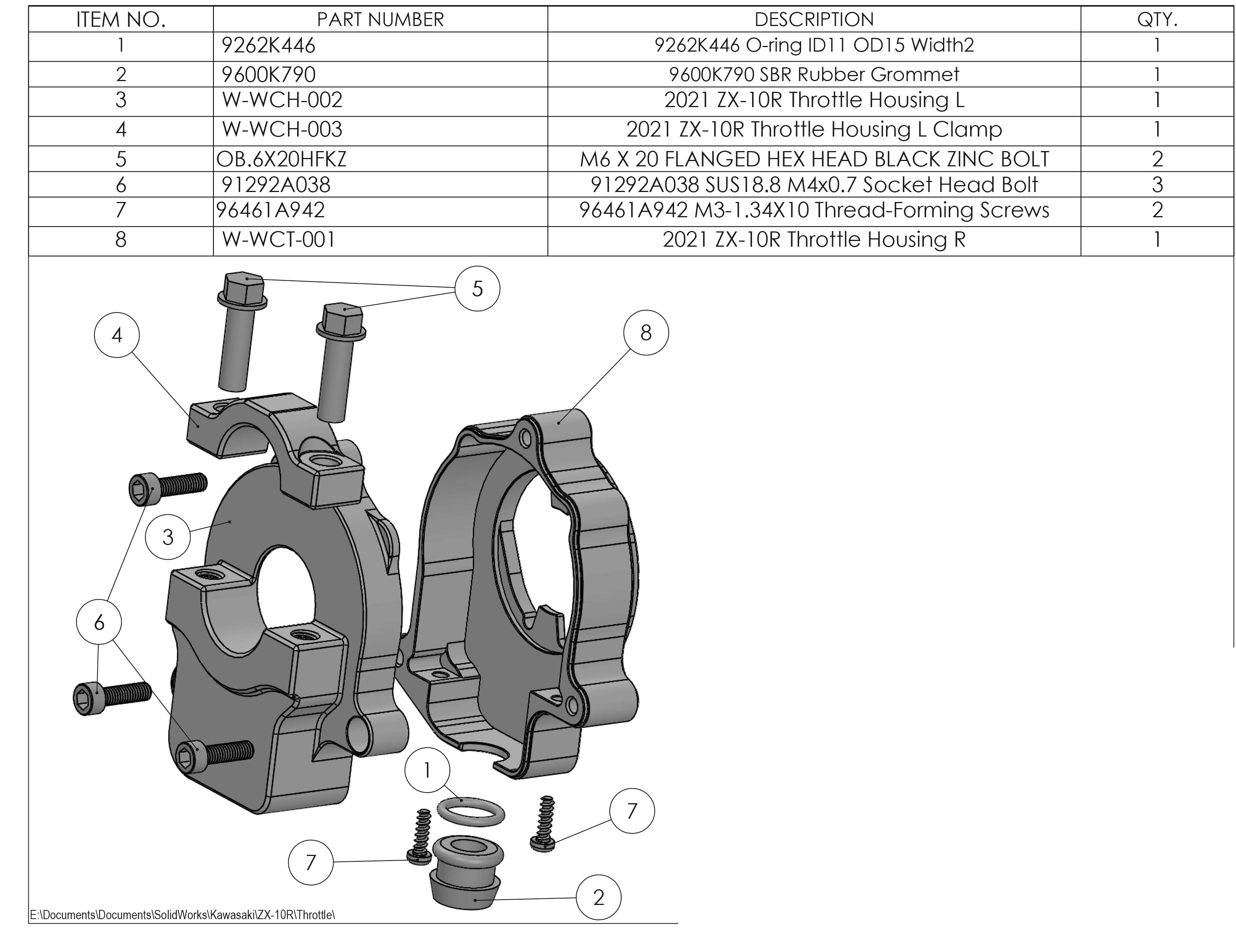 ZX-10 + ZX-4RR Throttle Tube Housing