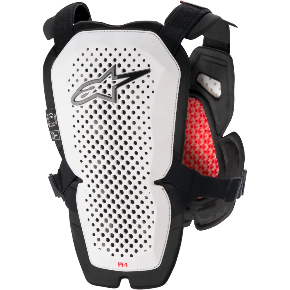 A 1 Chest Protector White/Black/Red Md/Lg