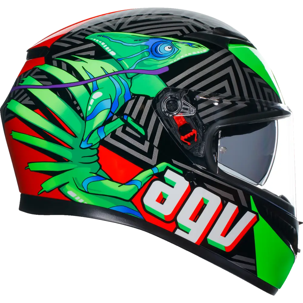 AGV K3 Helmet - Kamaleon - Black/Red/Green - Agv Helmets