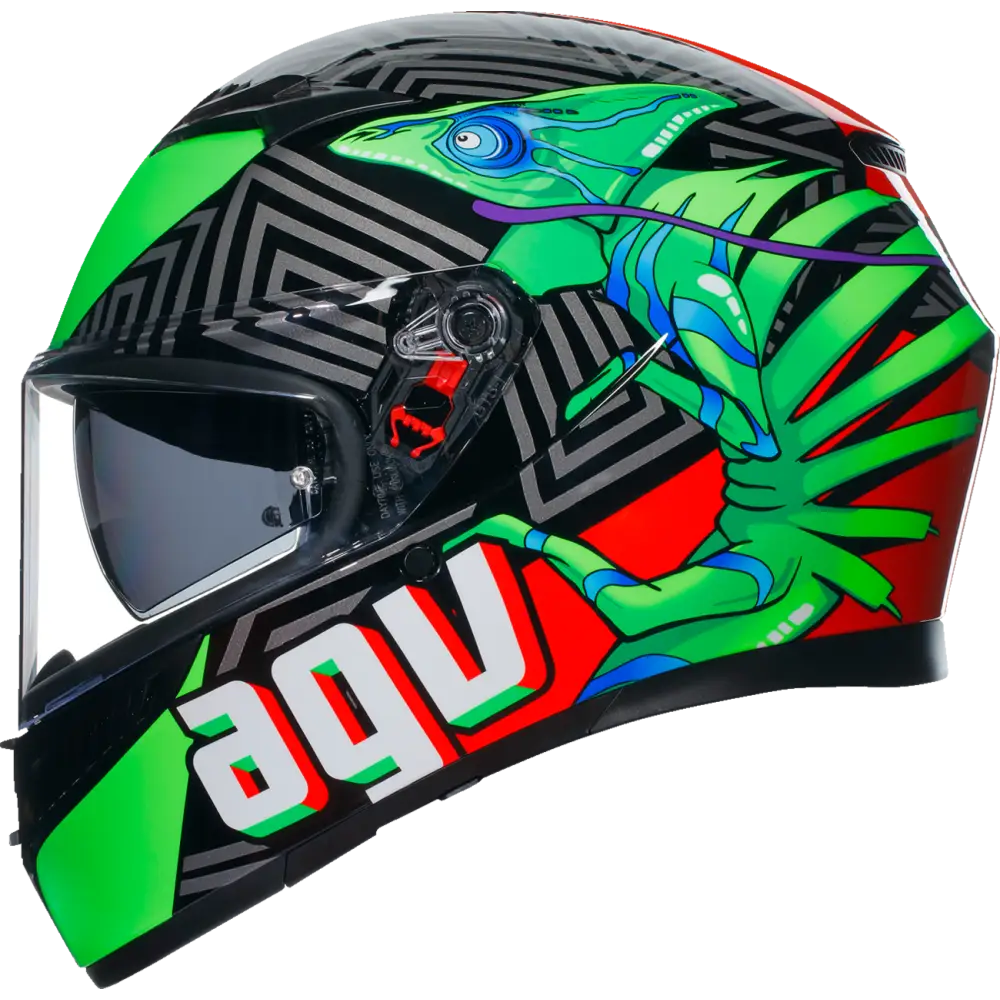 AGV K3 Helmet - Kamaleon - Black/Red/Green - Agv Helmets