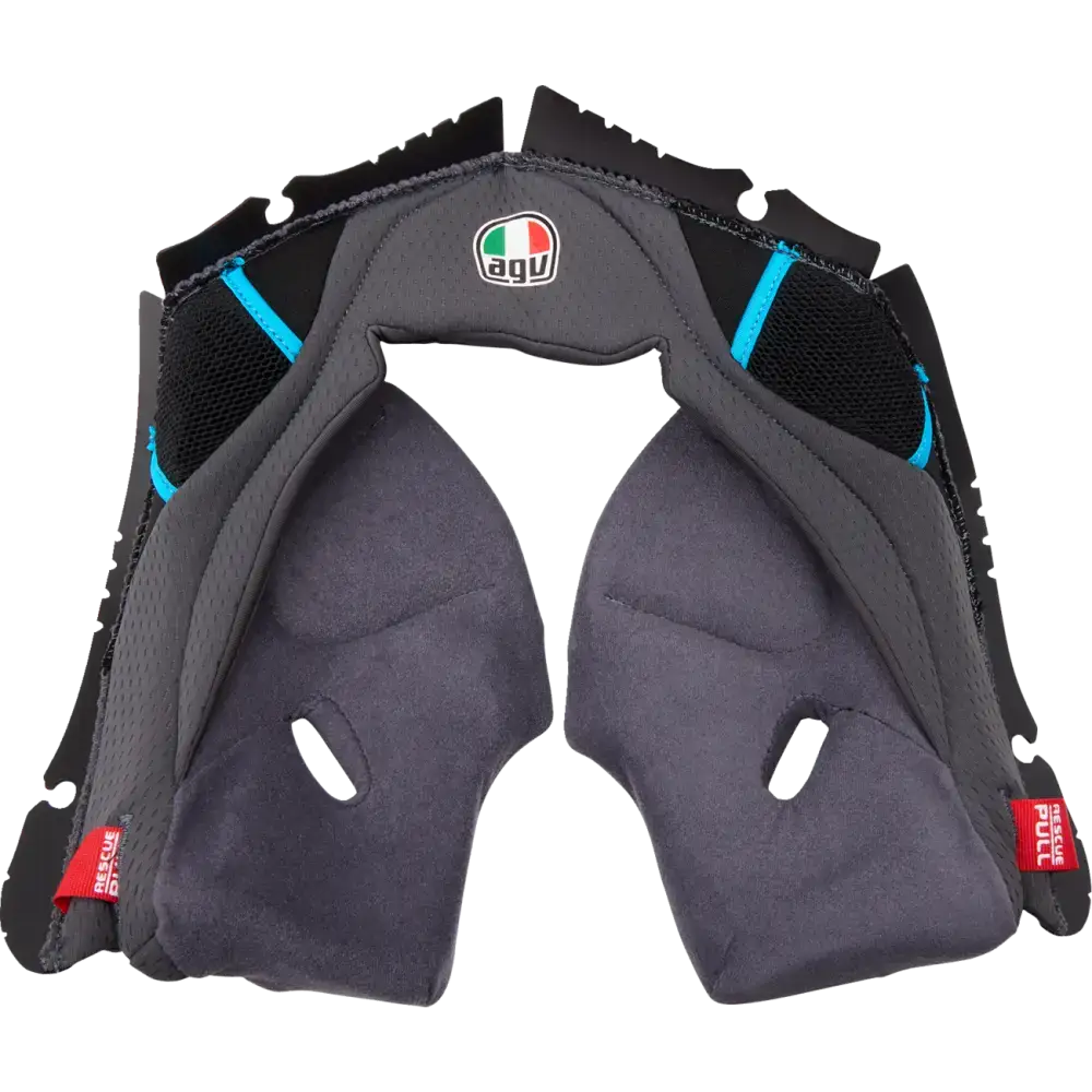AGV Pista GP RR Cheek Pads - Gray/Cyan - 2XL 201850005623G2X