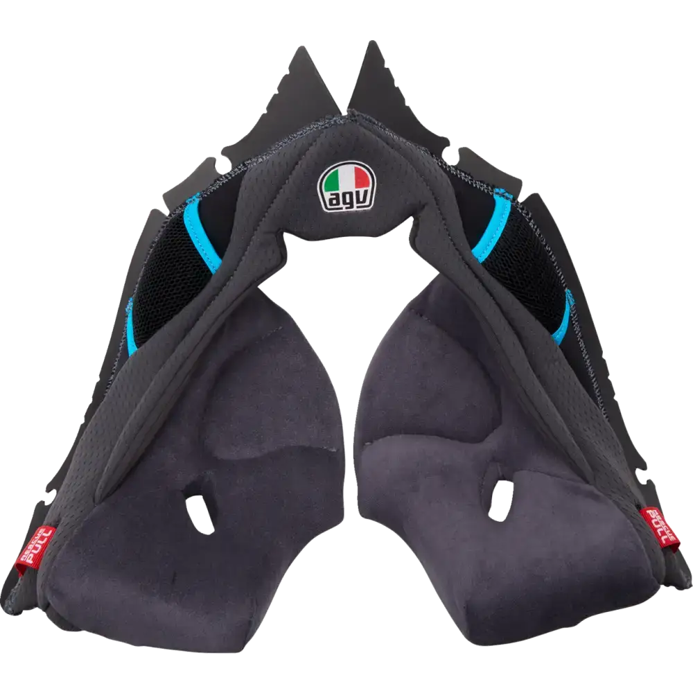 AGV Pista GP RR Cheek Pads - Gray/Cyan - Small 201850005623GS