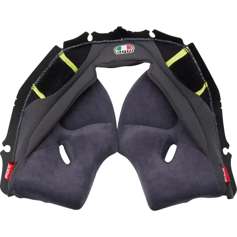 AGV Pista GP RR Cheek Pads - Gray/Yellow - Medium 2018500056499M