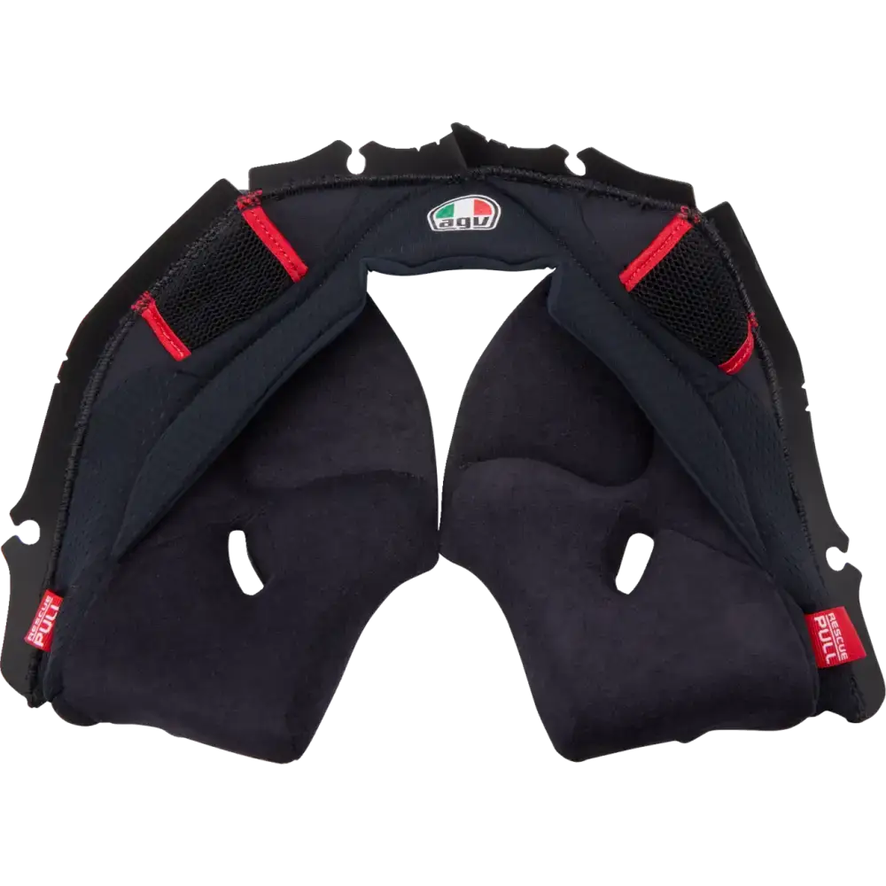 AGV Pista GP RR Cheek Pads - Black/Red - MS 20KIT60301001MS