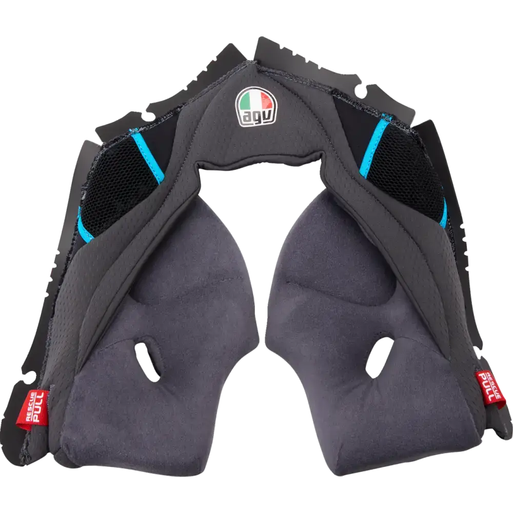 AGV Pista GP RR Cheek Pads - Gray/Cyan - XL 201850005623GXL