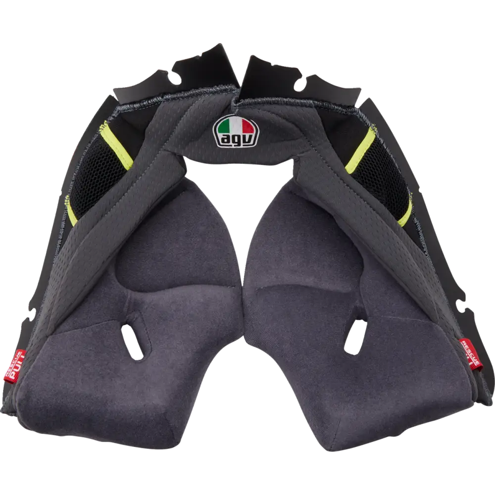 AGV Pista GP RR Cheek Pads - Black/Red Gray/Cyan Gray/Yellow - Gray/Yellow / 2XL - Agv Helmets