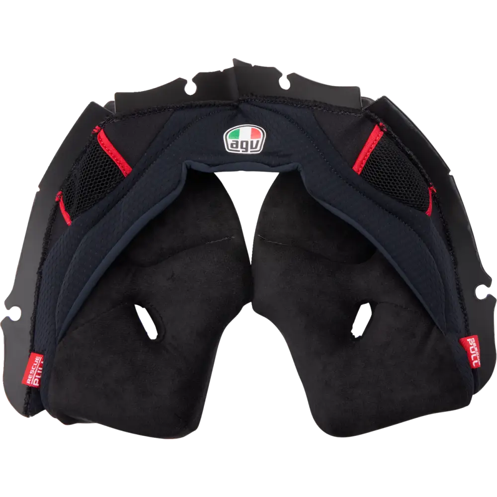 AGV Pista GP RR Cheek Pads - Black/Red Gray/Cyan Gray/Yellow - Black/Red / 2XL - Agv Helmets