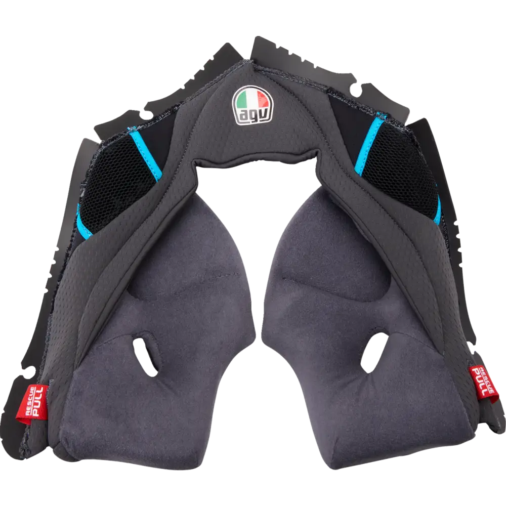 AGV Pista GP RR Cheek Pads - Black/Red Gray/Cyan Gray/Yellow - Agv Helmets