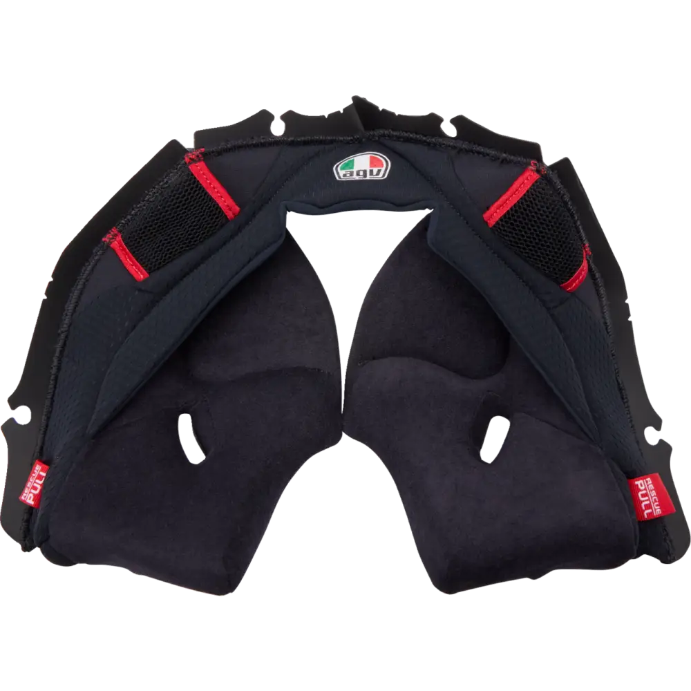 AGV Pista GP RR Cheek Pads - Black/Red Gray/Cyan Gray/Yellow - Agv Helmets