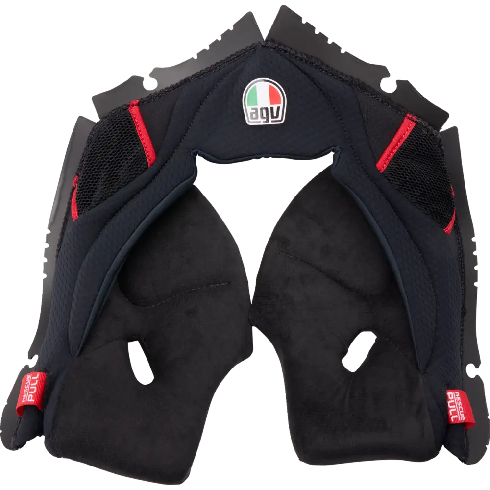 AGV Pista GP RR Cheek Pads - Black/Red Gray/Cyan Gray/Yellow - Agv Helmets