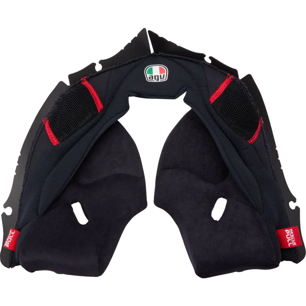 AGV Pista GP RR Cheek Pads - Black/Red Gray/Cyan Gray/Yellow - Agv Helmets