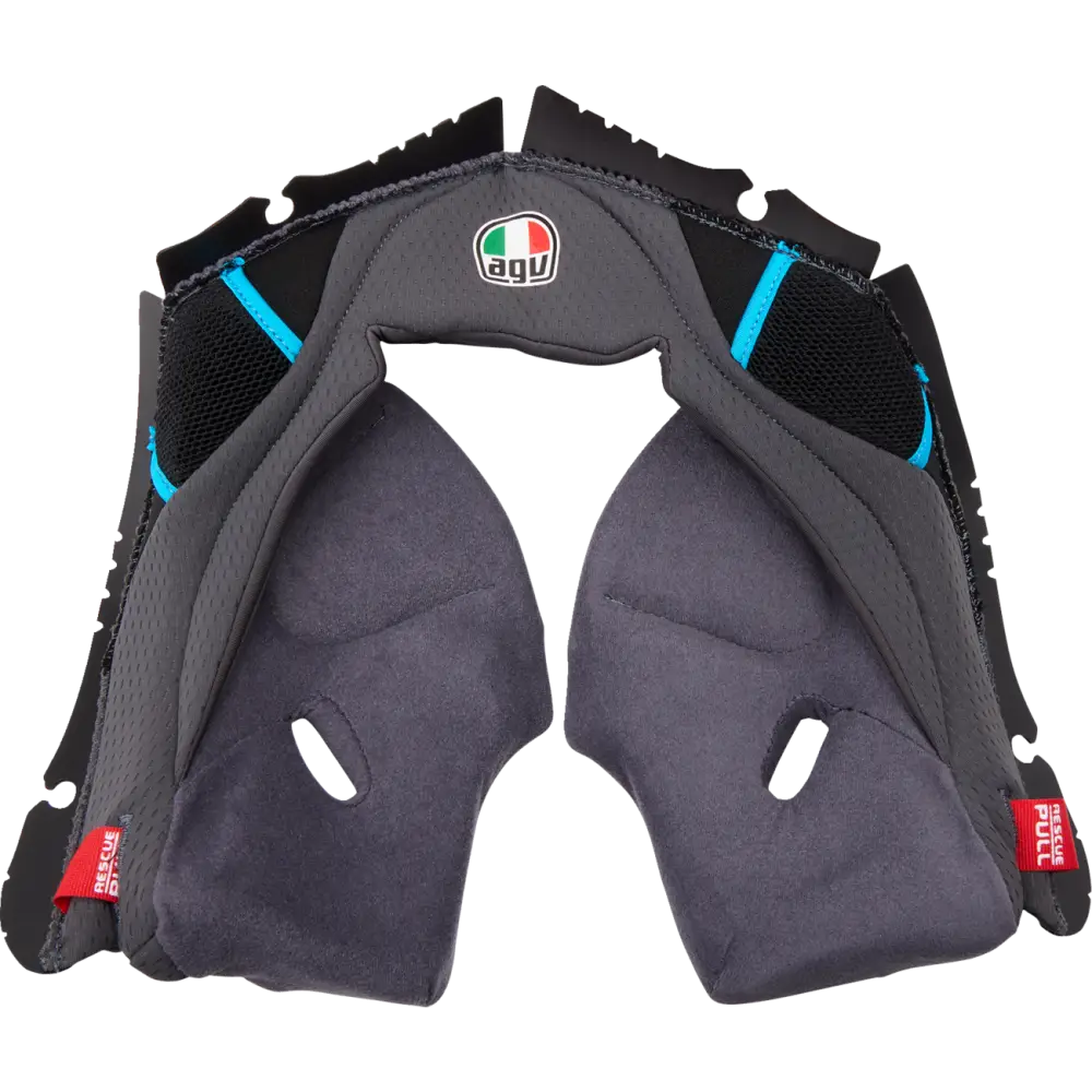 AGV Pista GP RR Cheek Pads - Black/Red Gray/Cyan Gray/Yellow - Agv Helmets