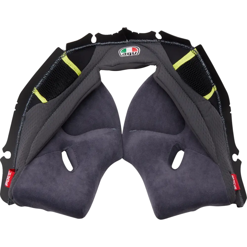 AGV Pista GP RR Cheek Pads - Black/Red Gray/Cyan Gray/Yellow - Agv Helmets