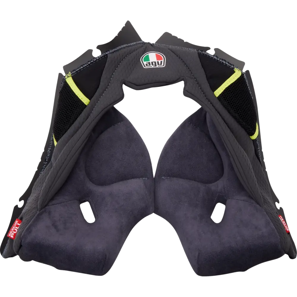 AGV Pista GP RR Cheek Pads - Black/Red Gray/Cyan Gray/Yellow - Agv Helmets