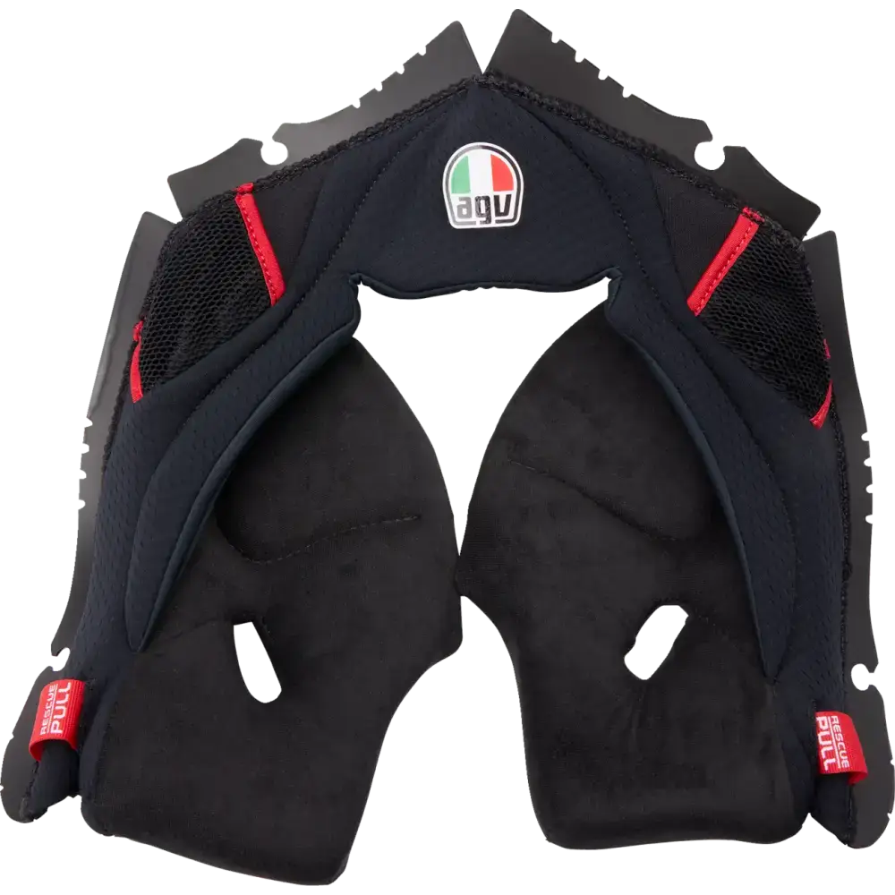AGV Pista GP RR Cheek Pads - Black/Red - 2XL 20KIT603010012X