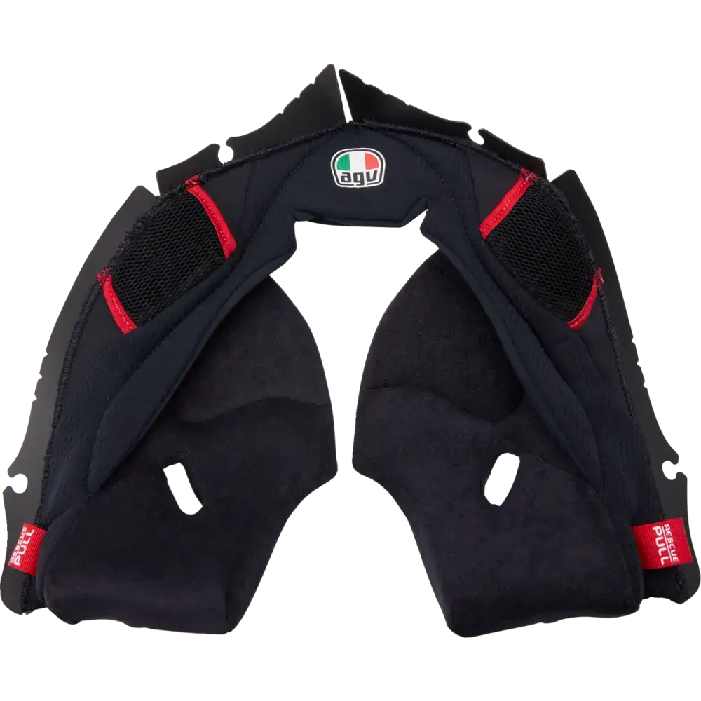 AGV Pista GP RR Cheek Pads - Black/Red - Large 20KIT60301001LG