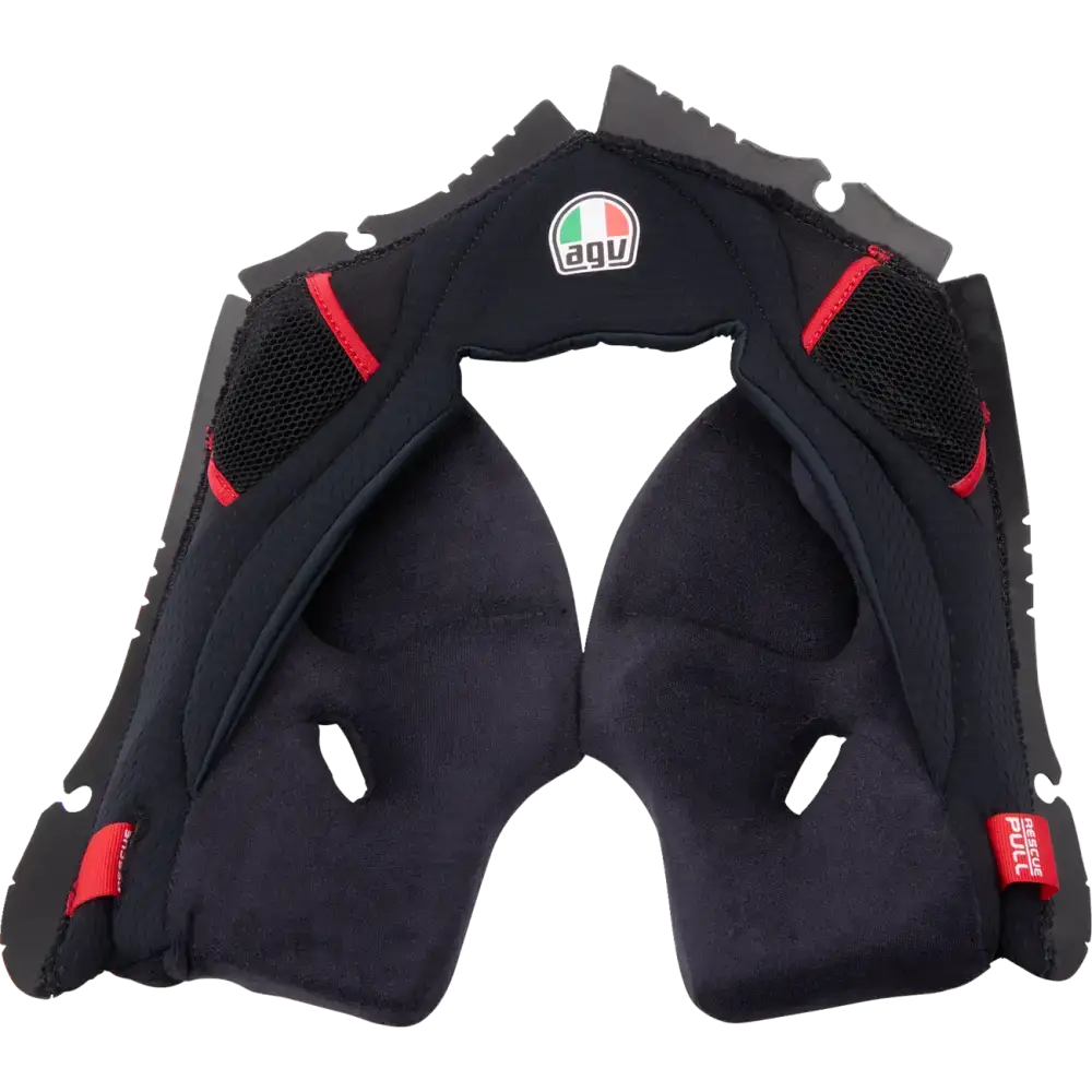 AGV Pista GP RR Cheek Pads - Black/Red - XL 20KIT60301001XL