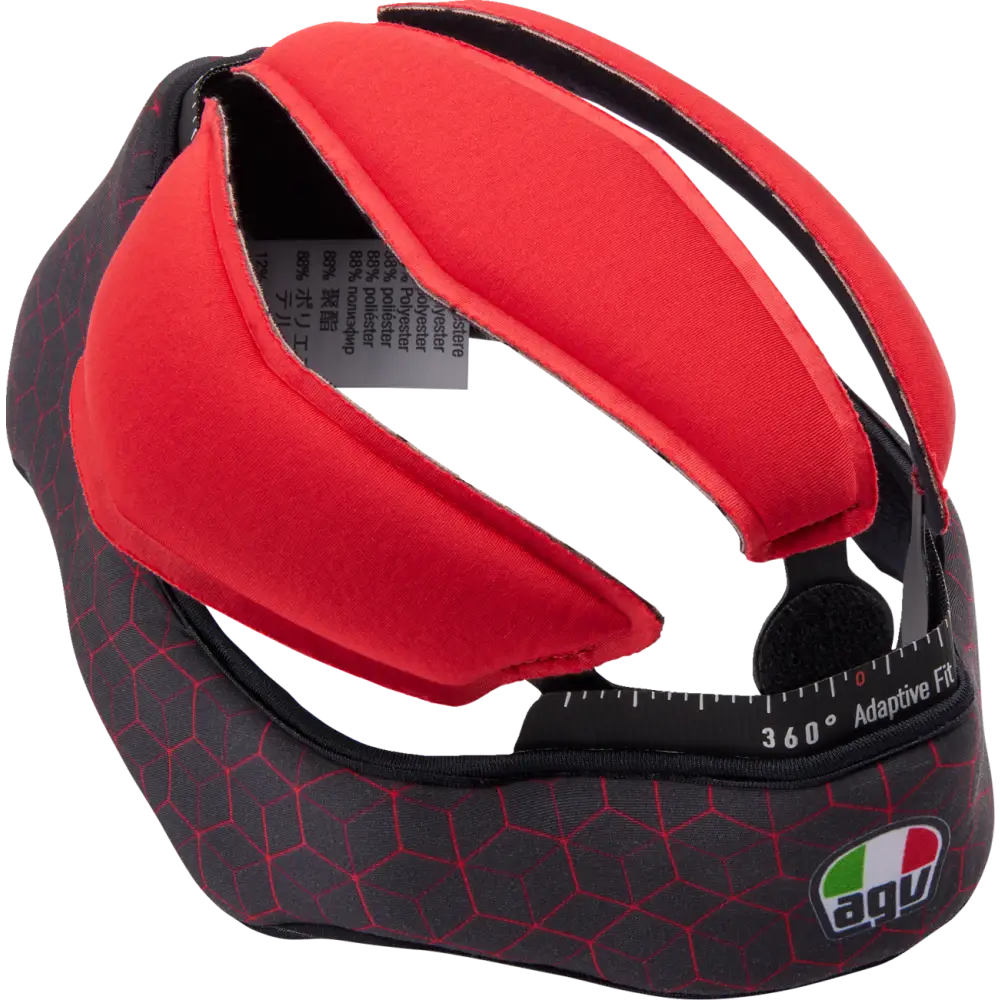 AGV Pista GP RR Liner - Black/Red Gray/Cyan Gray/Yellow - Motorcycle Helmet Liner - Black/Red / XL