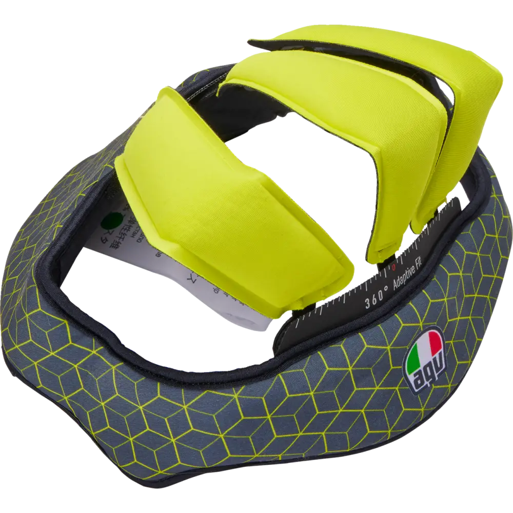 AGV Pista GP RR Liner - Black/Red Gray/Cyan Gray/Yellow - Motorcycle Helmet Liner - Gray/Yellow / 2XL