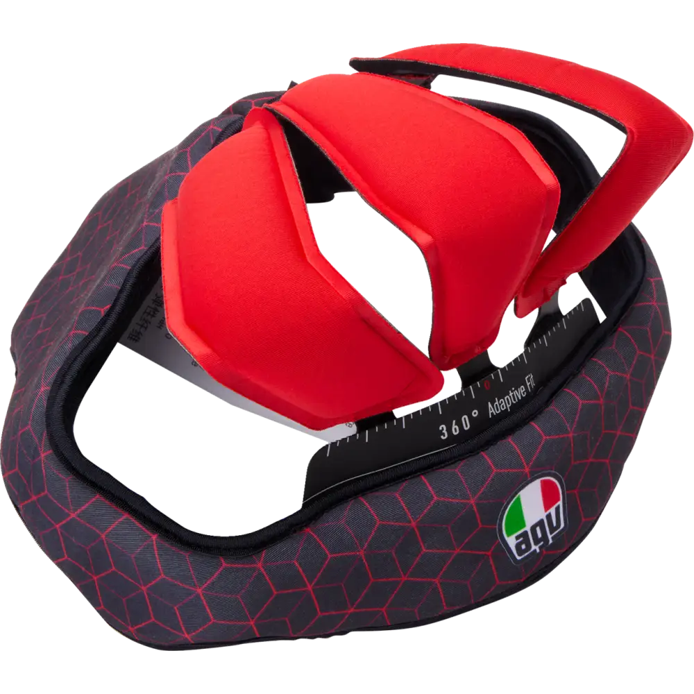 AGV Pista GP RR Liner - Black/Red Gray/Cyan Gray/Yellow - Motorcycle Helmet Liner - Black/Red / Medium