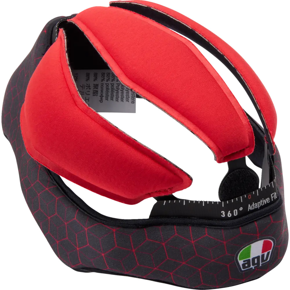 AGV Pista GP RR Liner - Black/Red Gray/Cyan Gray/Yellow - Motorcycle Helmet Liner - Black/Red / 2XL