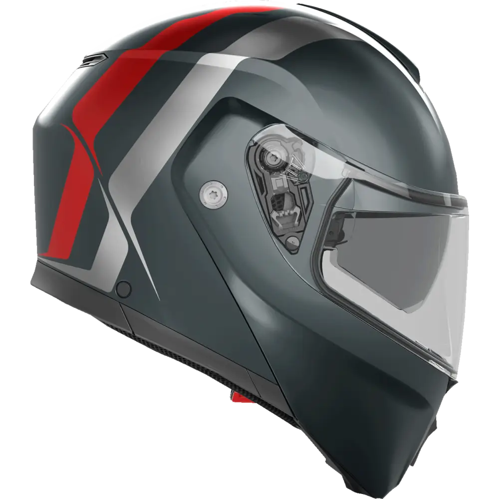 AGV Streetmodular Helmet - Resia - Matte Gray/Silver/Red