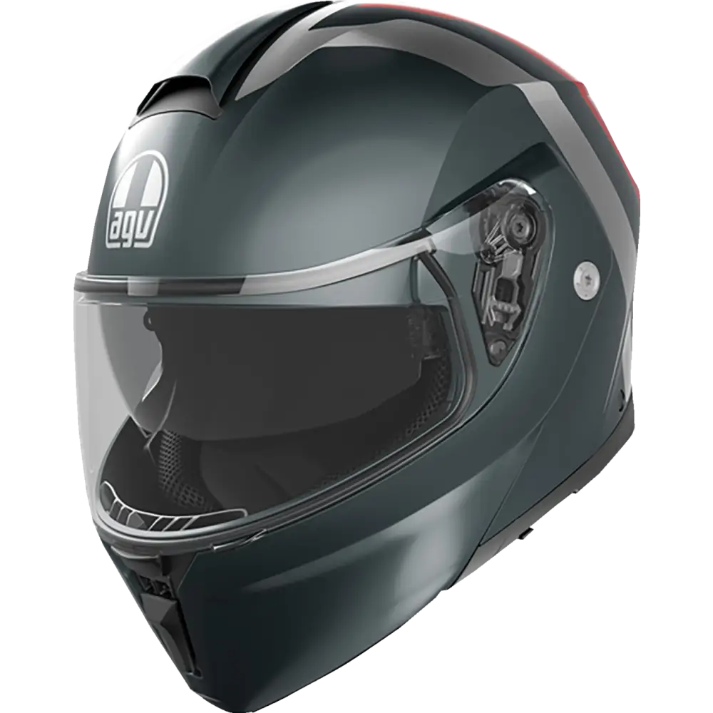 AGV Streetmodular Helmet - Resia - Matte Gray/Silver/Red