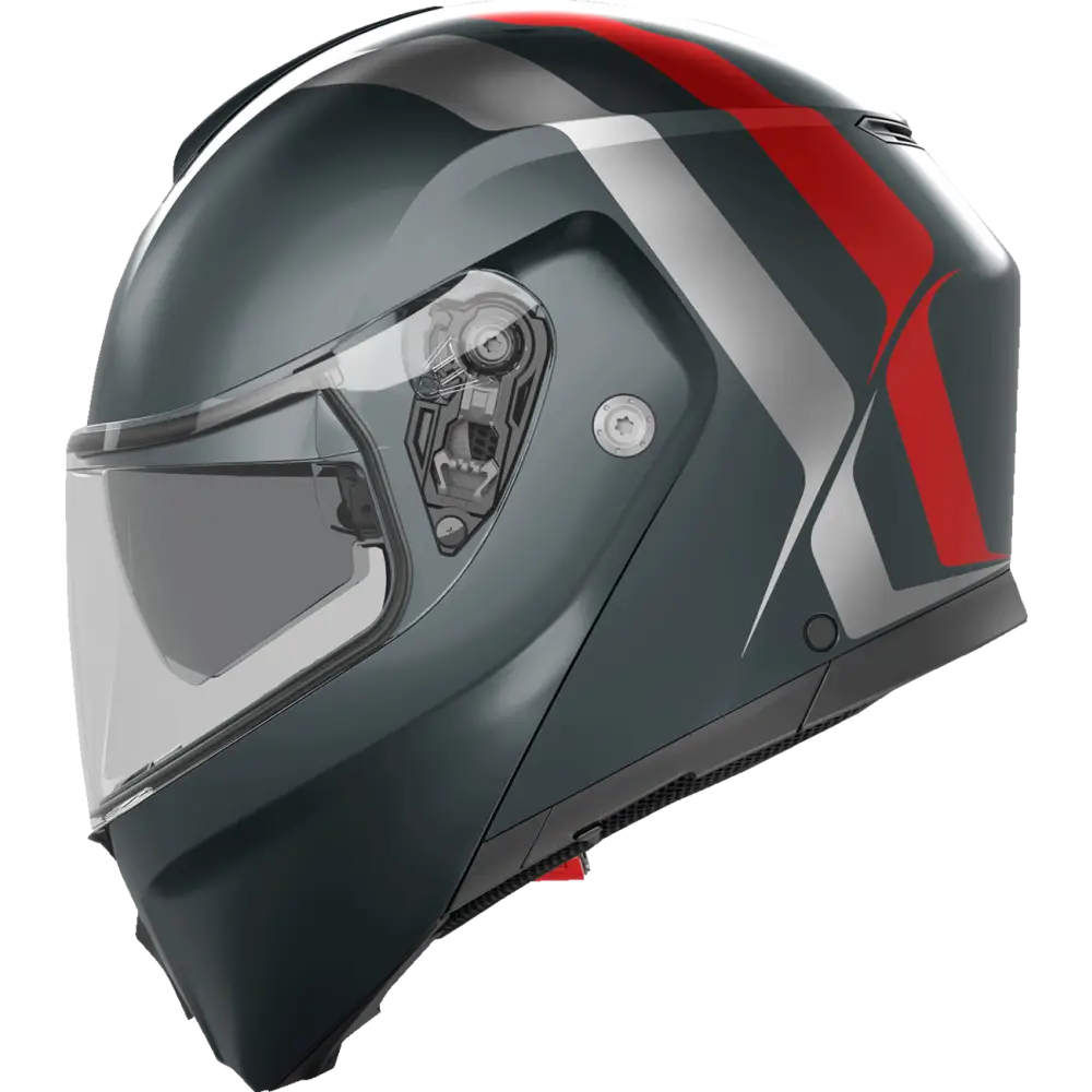AGV Streetmodular Helmet - Resia - Matte Gray/Silver/Red - Small 2118296002006S
