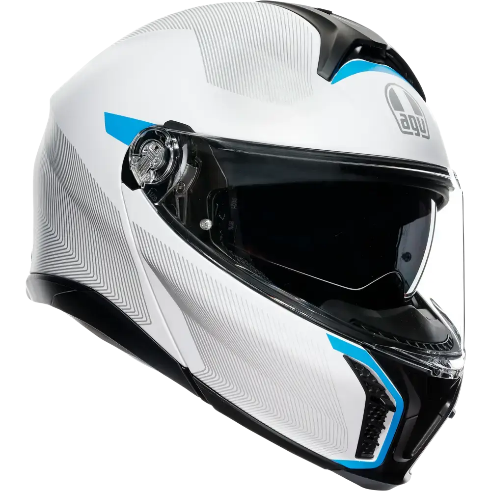 AGV Tourmodular Helmet - Frequency - Light Gray/Blue - 2XL 211251F2OY00616