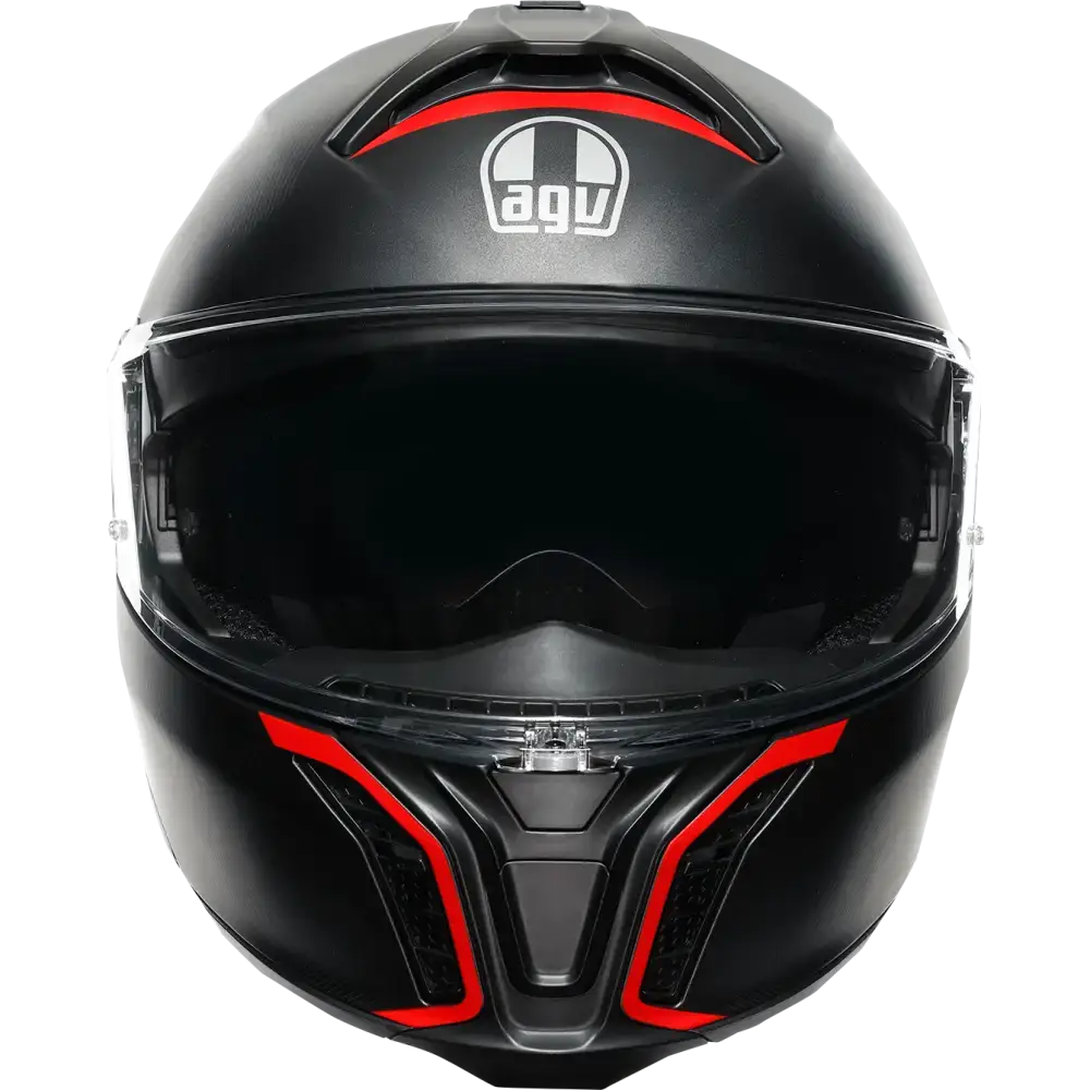 AGV Tourmodular Helmet - Frequency - Matte Gunmetal/Red - 2XL 211251F2OY00516