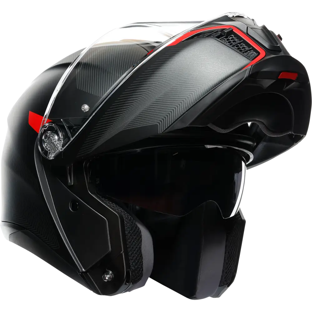 AGV Tourmodular Helmet - Frequency - Matte Gunmetal/Red - 2XL 211251F2OY00516