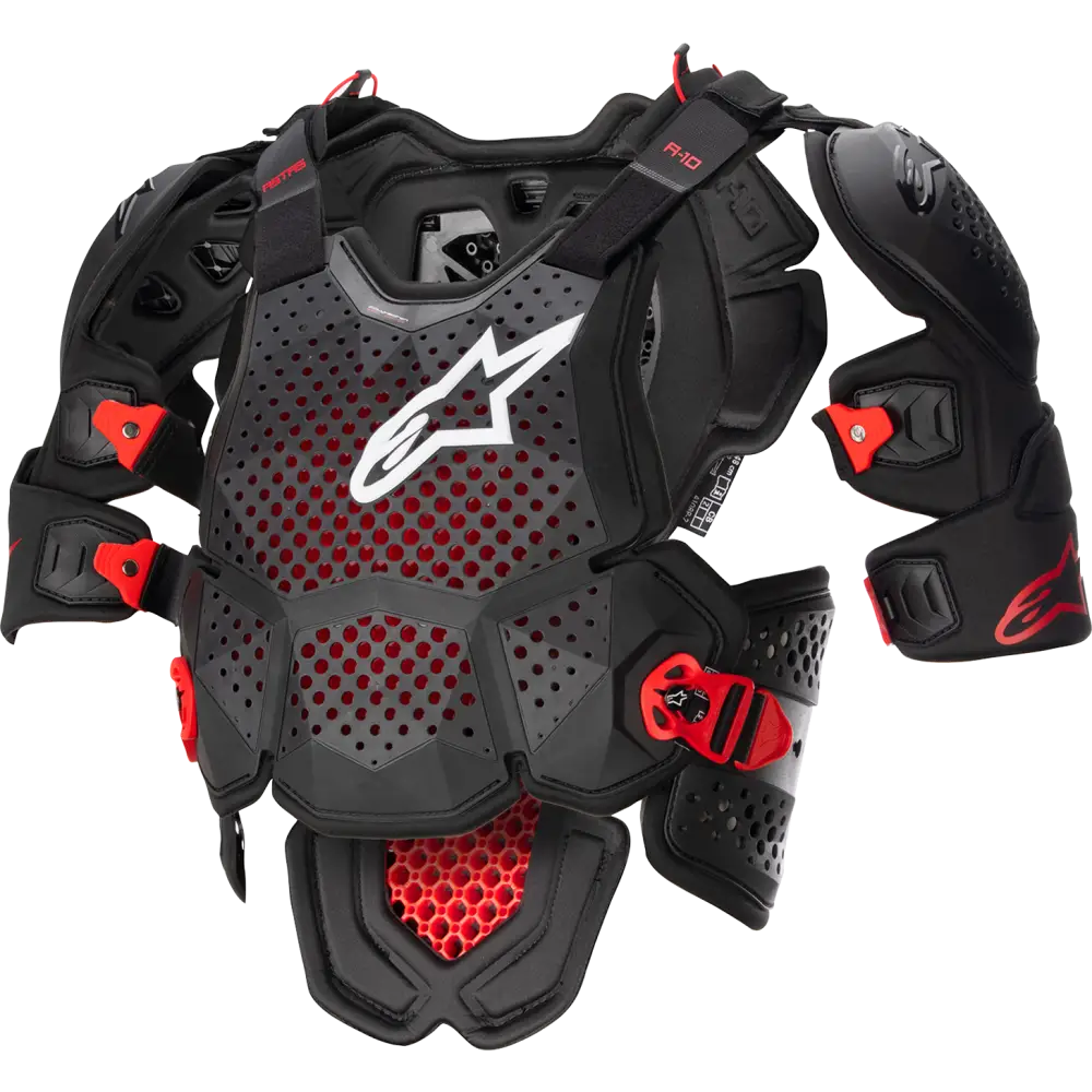 ALPINESTARS A-10 v2 Full Roost Guard - Black/Red - M/L 6700523-1431-ML