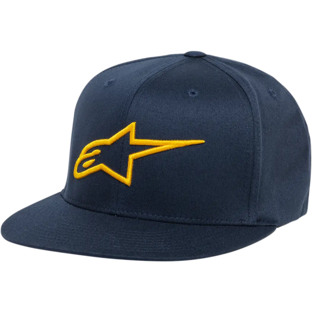ALPINESTARS Ageless Flat Bill Hat - Navy/Gold - Large/XL 1035810157059LX