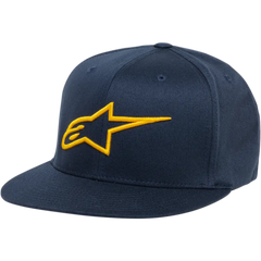ALPINESTARS Ageless Flat Bill Hat - Navy/Gold - Large/XL 1035810157059LX