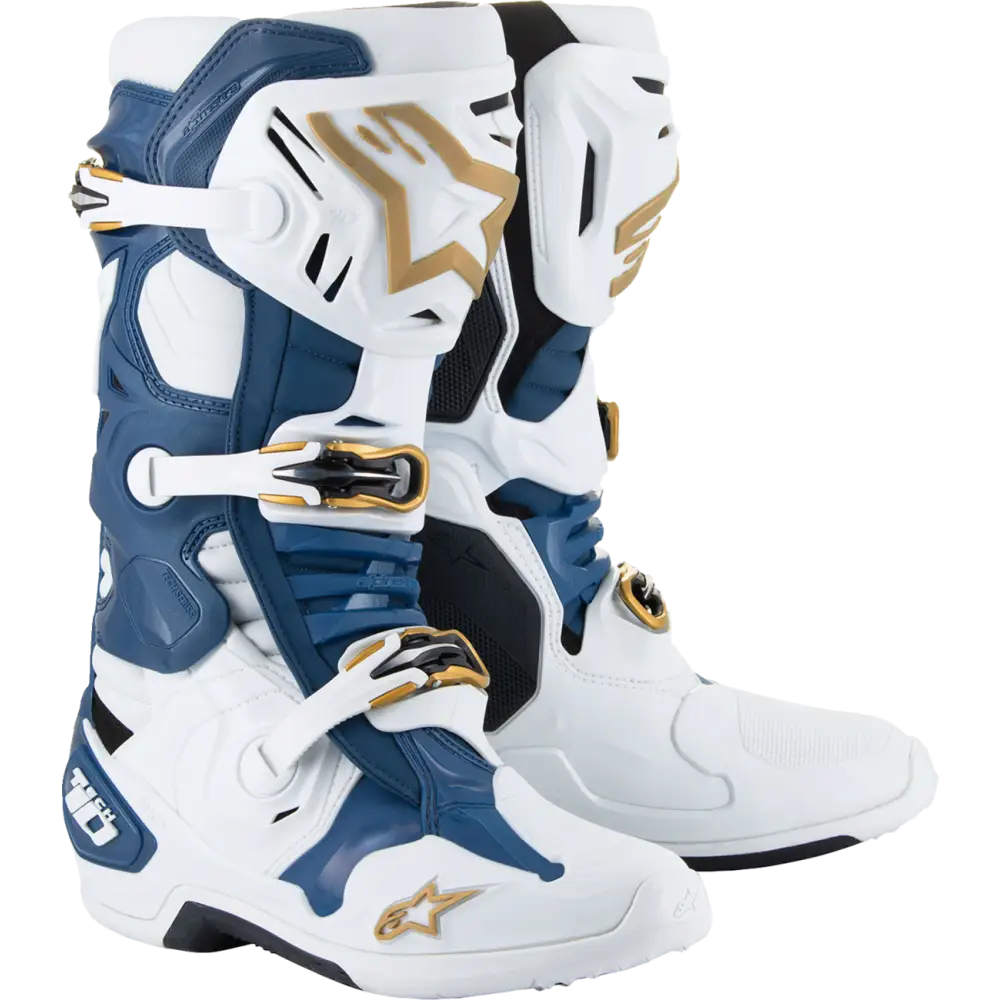 ALPINESTARS Arlington LE Tech 10 Boots - White/Blue/Gold - US 10 2010020-262-10