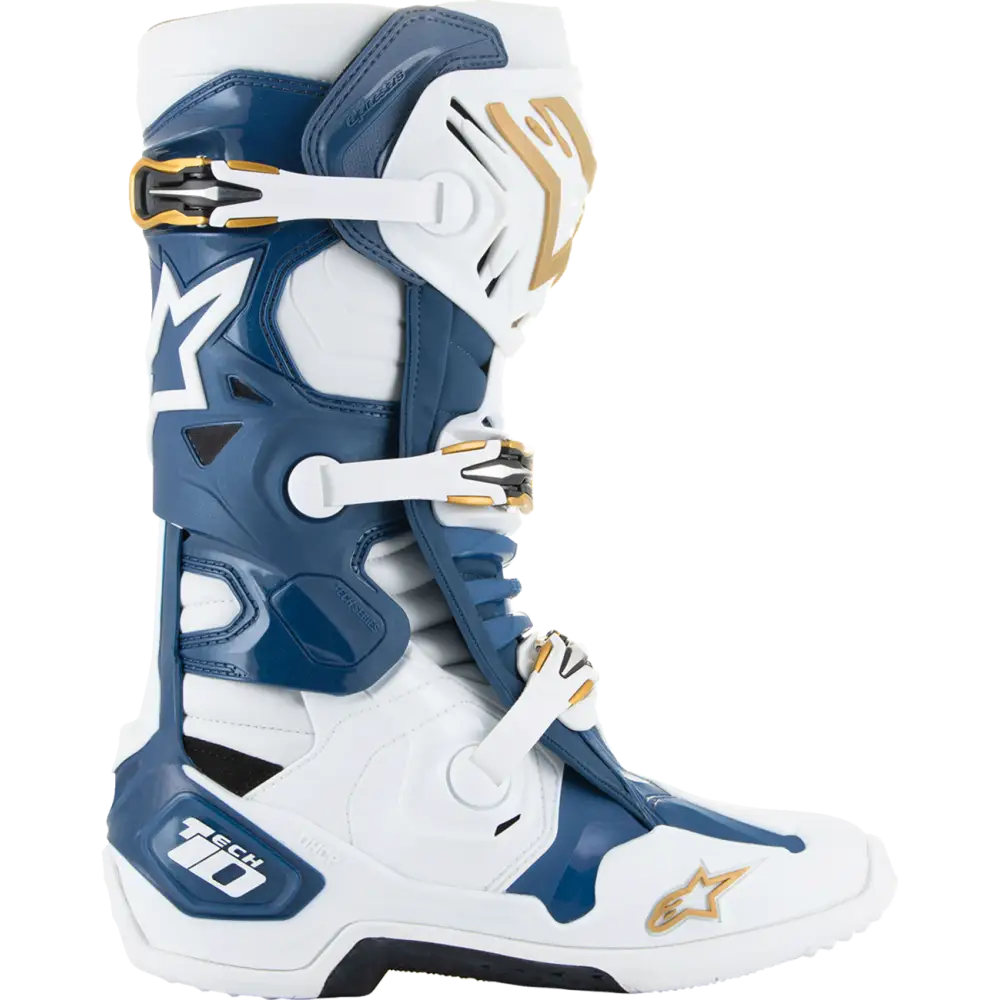 ALPINESTARS Arlington LE Tech 10 Boots - White/Blue/Gold - US 10 2010020-262-10