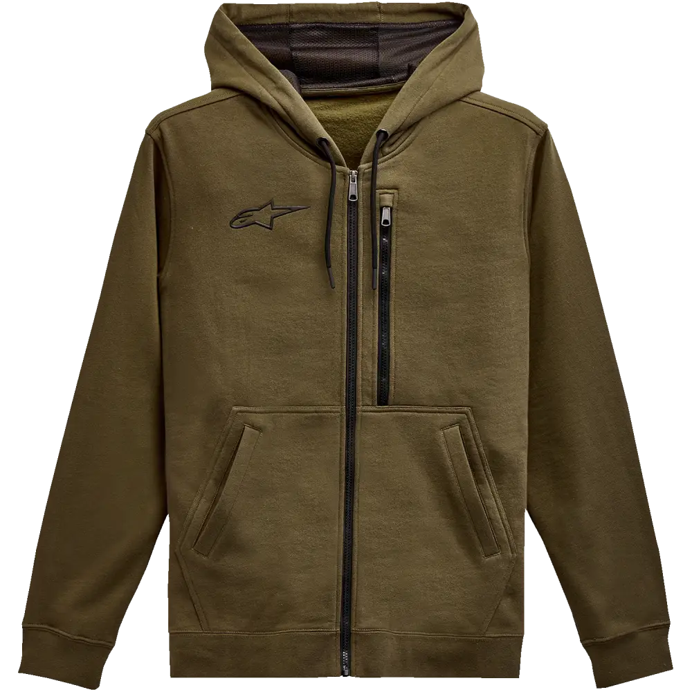 ALPINESTARS Asymmetrical Zip-up Hoodie - Military - 2XL 121351030690XXL