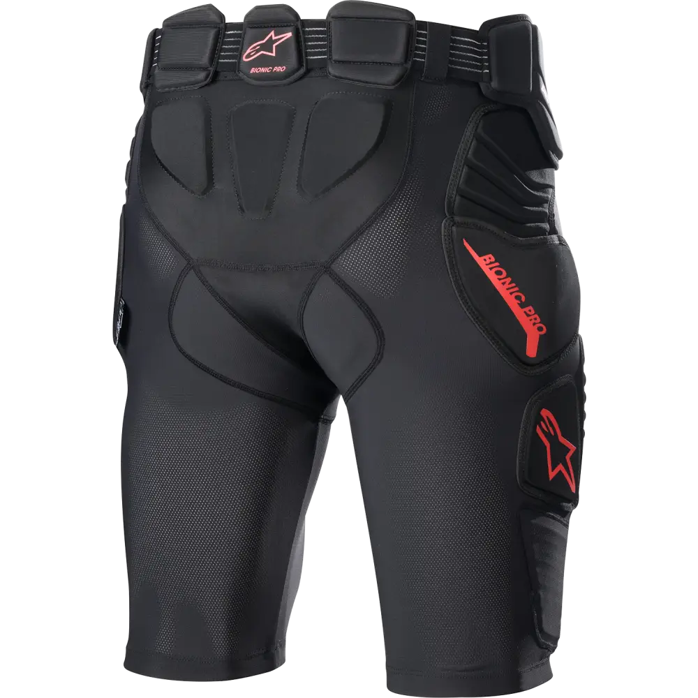 ALPINESTARS Bionic Pro Protection Shorts - Black/Red - 2XL 6507523-13-2X