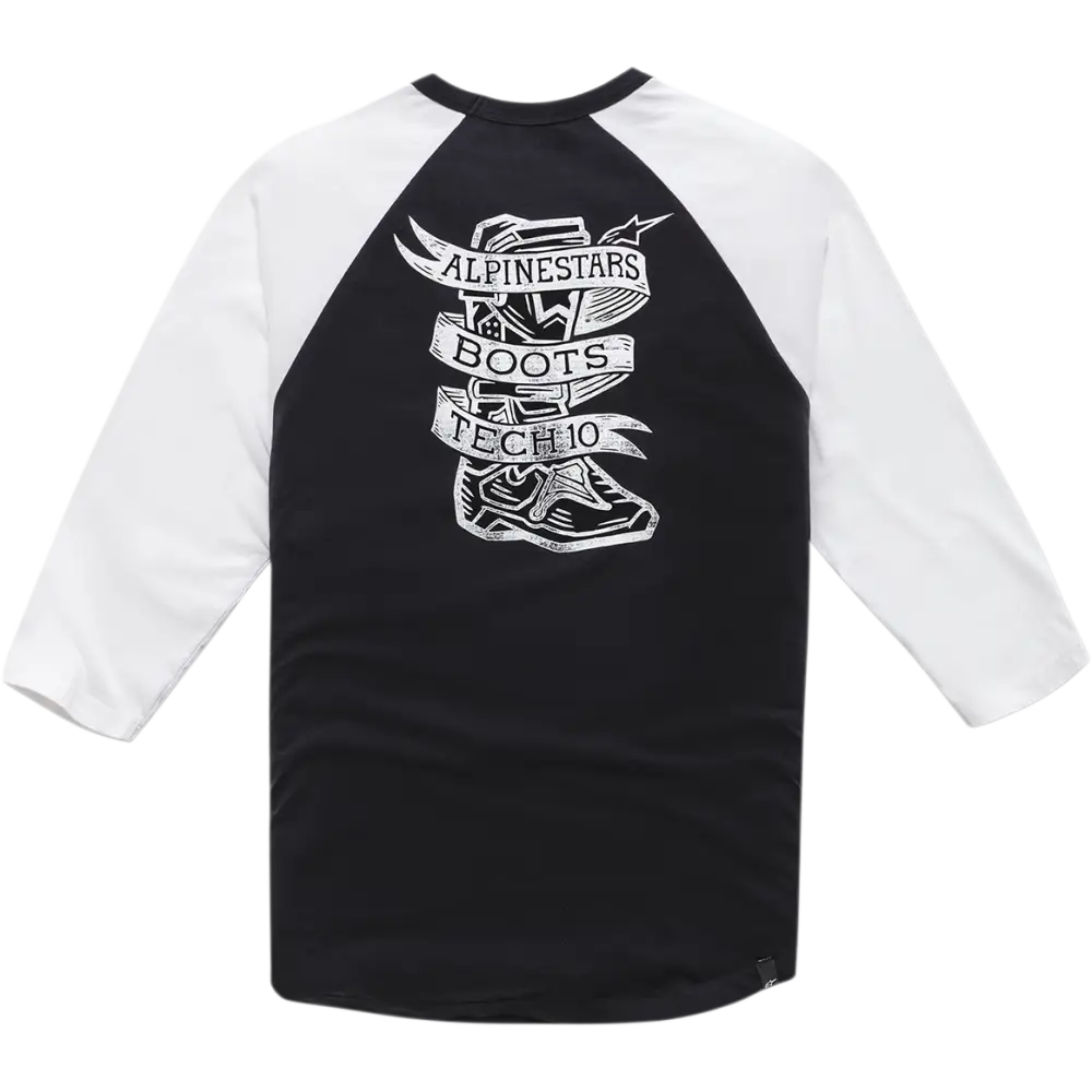 ALPINESTARS Booted Raglan T-Shirt - Black/White - Large 1210710041020L