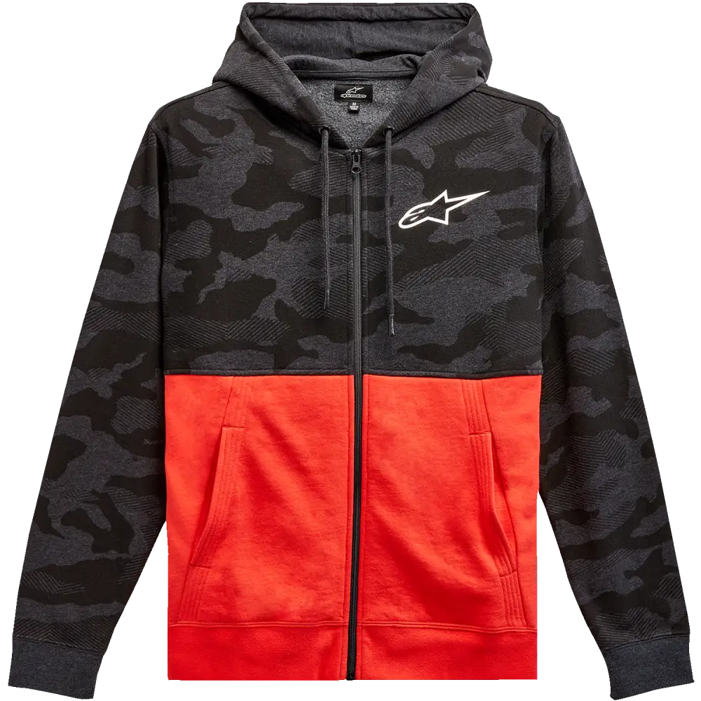 ALPINESTARS Camo Block Hoodie - Charcoal Heather/Warm Red - Large 1213510501816L