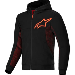 ALPINESTARS Chrome Air Sport Hoodie - Black/Red Fluo - 2XL 4200425-1030-2XL
