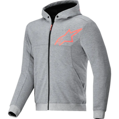 ALPINESTARS Chrome v2 Sport Hoodie - Heather Gray/Red Fluo - Large 4200325-9199-L