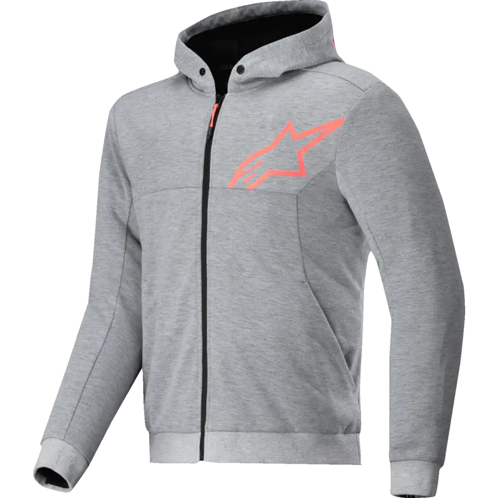 ALPINESTARS Chrome v2 Sport Hoodie - Heather Gray/Red Fluo - XL 4200325-9199-XL