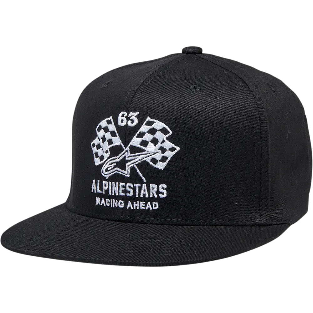 ALPINESTARS Double Check Flat Bill Hat - Black/White - Large/XL 1212812301020LX
