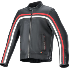 ALPINESTARS Dyno Leather Jacket - Black/Ruby Red/Ecru - Large 3103924-1316-L