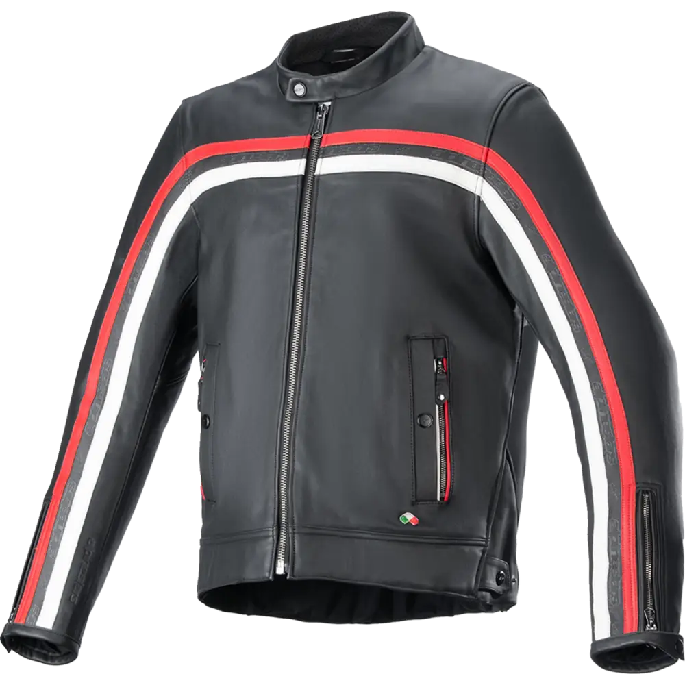 ALPINESTARS Dyno Leather Jacket - Black/Ruby Red/Ecru - XL 3103924-1316-XL