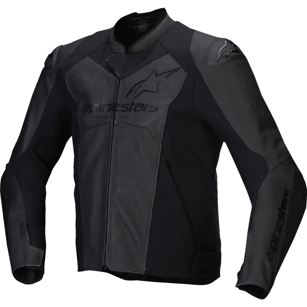 Alpinestars Faster v3 Airflow Leather Jacket - Black Black/Red Fluo Black/White/Yellow Fluo - Black/Black / US 38 / EU