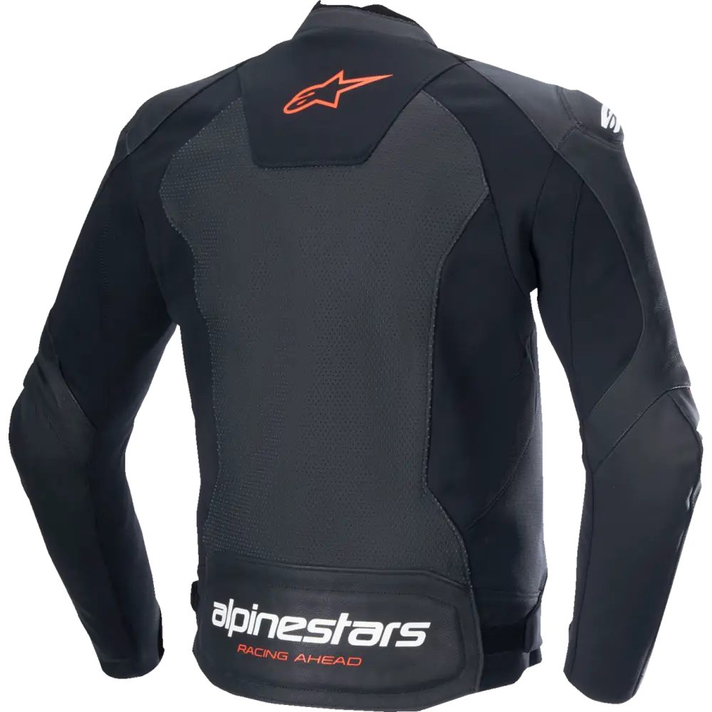 ALPINESTARS Faster v3 Airflow Leather Jacket - Black/Red Fluo - US 38 / EU 48 3103625-1030-48
